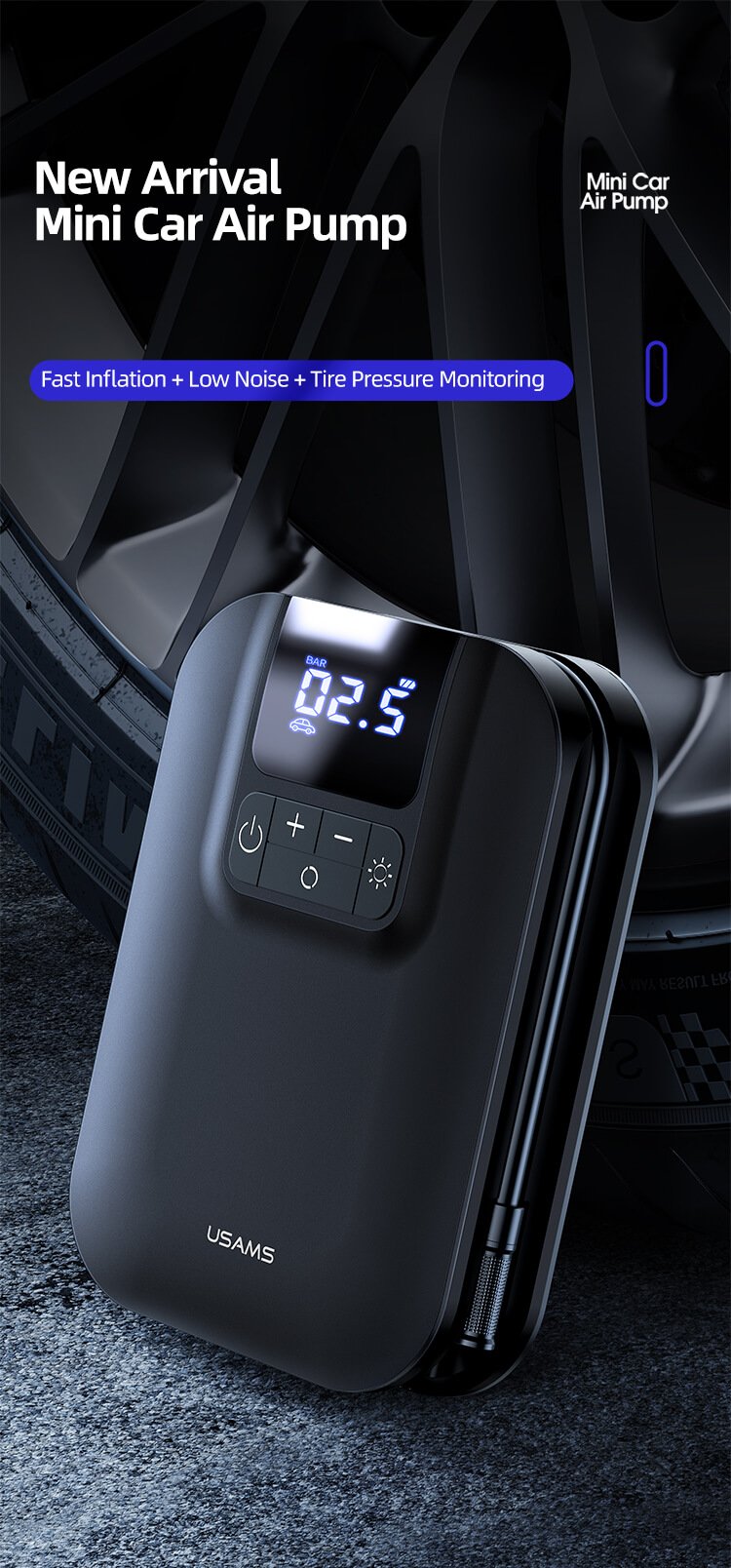 USAMS Mini Car Air Pump USAMS Mini Car Air Pump